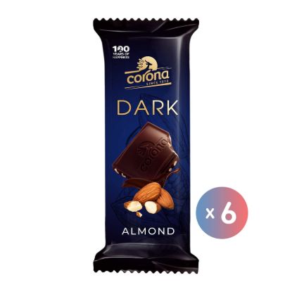 صورة كورونا شوكولاتة داكنة باللوز - 6 قطع
