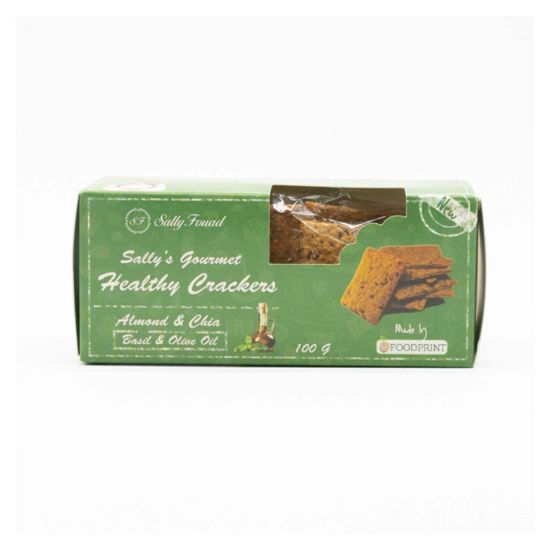 صورة كراكرز سالي الصحية بالريحان وزيت الزيتون - 100 جرام