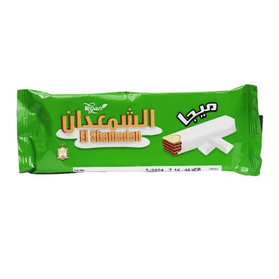 صورة الشمعدان ميجا ويفر مغطى بالشوكولاتة البيضاء - 2 ويفر