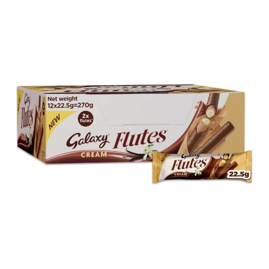 صورة جالاكسي فلوتس أصابع ويفر بحشو الفانيليا - 22.5 جرام - 12 باكو