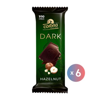 صورة كورونا شوكولاتة داكنة بالبندق - 6 قطع