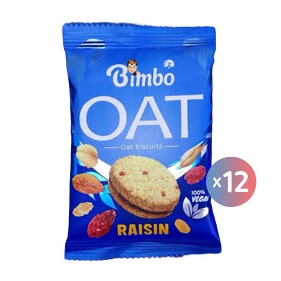 صورة بيمبو بسكويت الشوفان بالزبيب - 12 باكيت