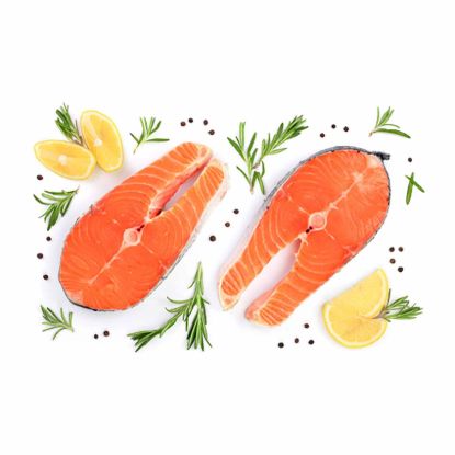 صورة شرائح سلمون مجمد