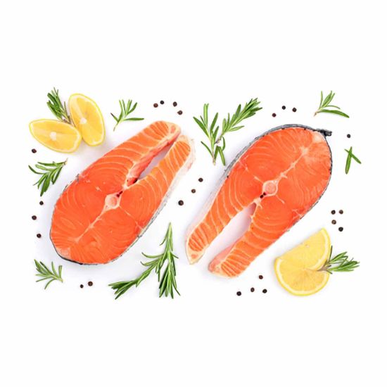 صورة شرائح سلمون مجمد