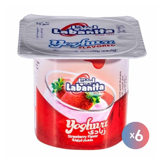 صورة لبنيتا زبادى فراوله - 105 جرام - 6 علب